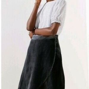 Loft Velvet Wrap Skirt